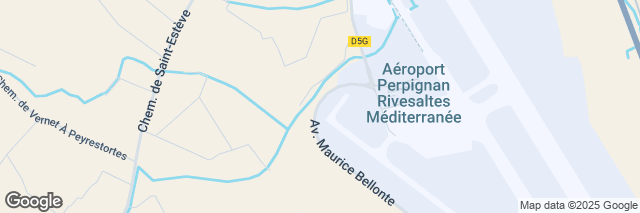 Google Maps Perpignan-Rivesaltes Airport, Avenue Maurice Bellonte, Perpignan, 66000, France